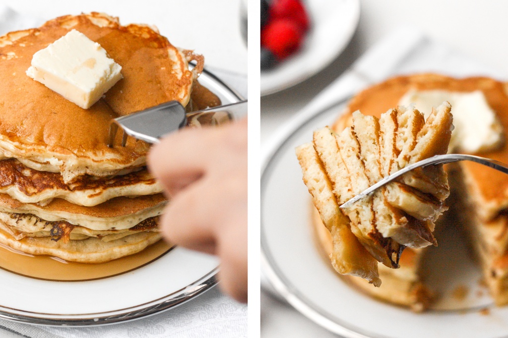 没有一堆最好的、柔软的、蓬松的老式煎饼，早餐就不完整。15分钟内就能轻松搞定!| aheadofthyme.com