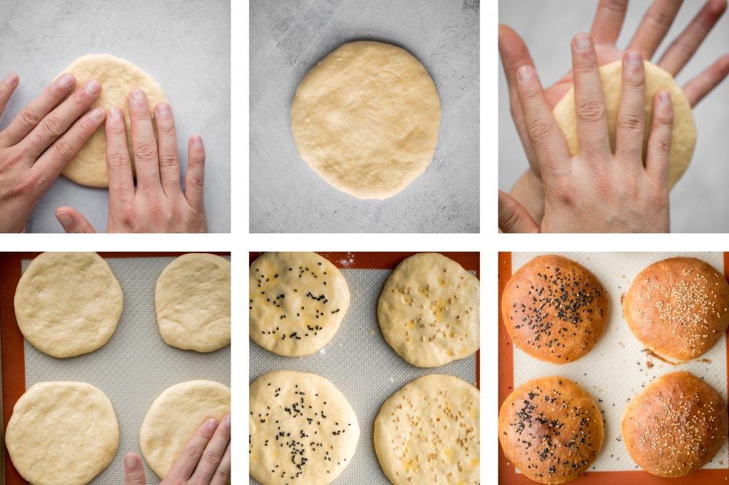 柔软蓬松，手工制作，简单的自制汉堡面包上面撒上芝麻，轻盈，通风，非常美味，只需要15分钟的实际准备工作。| aheadofthyme.com